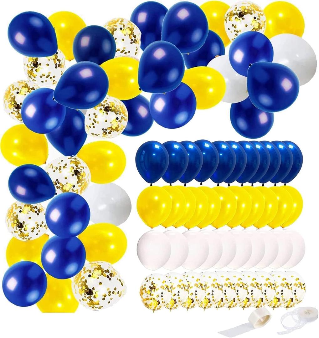 Graduation Party Decorations Navy Blue Yellow 2025/Blue Yellow Balloons/Michigan Balloons/Blue Birthday Party Decorations 40pcs