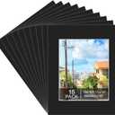 Prudiut 15 Pack 11x14 Black Picture Mats, Frame Mattes for 8 x10 Pictures Display Photo Frame Mat Core Bevel Cut Mat Board Show Kit for Photos, Prints, Artworks
