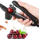 Cherry Pitter Tool Pit Remover Heavy-Duty Stainless Steel Olive Pitter Tool for Making Cherry Jam (Black)