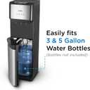 Commercial Cool Bottom Loading Water Dispenser, For 3 or 5 Gallon Water Bottle Jugs, Black with Stainless Steel Door & Trim, Push Button Controls, water cooler dispenses cold, hot or room Bottom