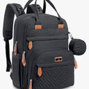 BabbleRoo Diaper Bag Backpack - Baby Essentials Travel Tote - Multi Function Water Resistant Diaper Bag, Travel Essentials Baby Bag with Changing Pad, Stroller Straps & Pacifier Case - Unisex, Black