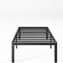 18 Inch High Platform Twin Bed Frame No Box Spring Needed, Metal Bed Frame Twin, Noise Free, Easy Assembly, Heavy Duty, Black
