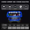 Battery Charger 0-25A, Smart Car Battery Charger and Maintainer 12V/24V LiFePO4 & Lead Acid Compatible with Temperature Compensation, for Car Truck Motorcycle Lawn Mower Boat Marine RV ATV SUV