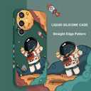 Gencyfu for Samsung Galaxy S23 FE Case, Creative Astronauts Pattern Ultra Thin Soft Phone Cover for Galaxy S23 FE 6.4 inch, Astronauts Green