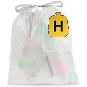 Ultrasac 13 Gallon 1.1 MIL White Drawstring Trash Bags - 19.25" x 28.5" - Pack of 320 - Fits simplehuman H