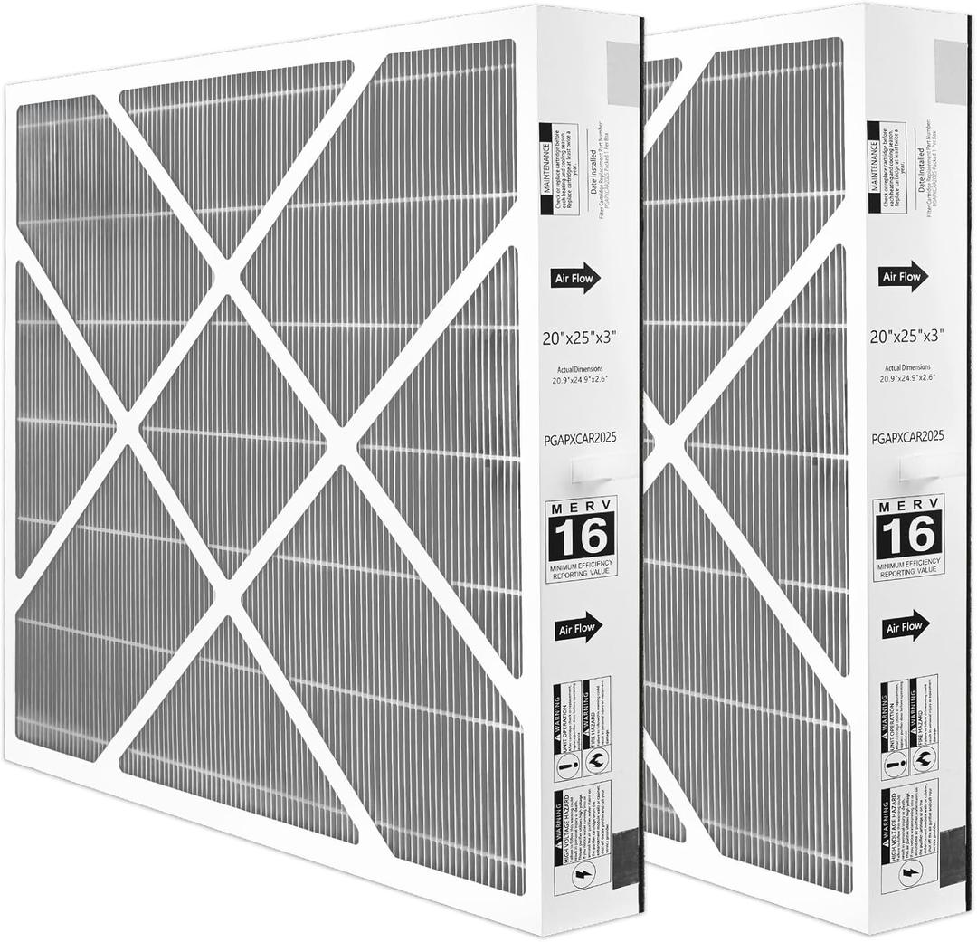 Upgrade PGAPXCAR2025-A02 Air Filter for Bryant/Carrier, 2 Pack Merv16 Replacement Filter for Bryant/Carrier PGAPXCAR2025PGAPXCAR2025, PGAPXCAR2025-A02, AGAPXCAR2025AGAPXCAR2025-A02 (20x25x3in)