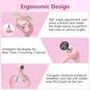 Thigh Trainer, 360Adjustable Pelvic Floor Muscle Trainer with LED Display, Inner Thigh Exerciser with 20LB Resistance Band for Women, Home Fitness Equipment for Hip, Leg, Arm