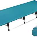 MARCHWAY Lightweight Folding Tent Camping Cot Bed with Lever Lock, Easy Setup Portable Compact for Outdoor Travel, Hunting, Hiking, Motorcycling, Support 330Lbs (Blue)