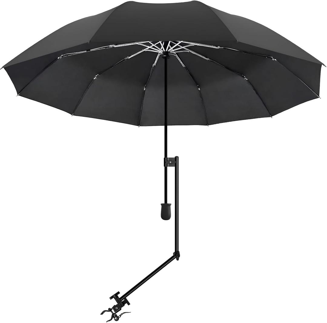 UPF 50+ Beach Umbrella with Adjustable Universal Clamp