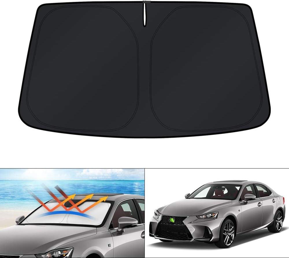 KUST Windshield Sun Shade for Lexus IS300/IS350/IS500/IS250/IS200t 2014-2026 Custom Fit Shade Accessories Foldable Sun Visor Protector Blocks UV Rays Keep Car Cooler (NOT for Lexus RX, ES)