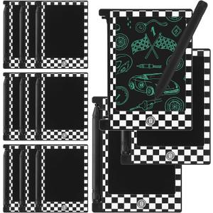 Nezyo 12 Pack Race Car Party Favors, Mini LCD Writing Tablet for Kids, 4.6 Inch Race Car Checked Board Drawing Tablet Erasable Reusable Electronic Drawing Pads for Racing Birthday Supplies