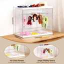 4 x Clear Doll Wardrobe Storage Box Compatible with 15/17cm Doll Clothes & Accessories, Clear Display Box Shelf, Includes 10 Hangers, 1 Rod & 2 Supports, Stackable