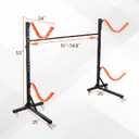 Freestanding Kayak Storage Rack, Adjustable Kayak Racks Outdoor with 4 Lockable Wheels, Kayak Stands Heavy Duty Storage for Kayaks, Canoes, SUP and Surfboards - 2 Kayaks