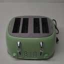 Mueller Retro Toaster 4 Slice with Extra Wide Slots Bagel, Defrost, and Cancel Function, 6 Browning Levels, Dual Independent Controls, Removable Crumb Tray and High Lift Levers, Sage Green