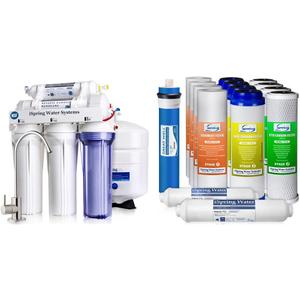 iSpring RCC7, NSF Certified, High Capacity Under Sink 5-Stage & F15-75 2-Year Replacement Supply Filter Cartridge Pack Set for Standard 5-Stage Reverse Osmosis RO Systems, 15 Piece