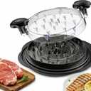 Premium Manual Food Shredder, Chicken Crusher Tool, Large Standard Size, PowerPull Chicken Grinder, Pork & Beef, KitchenPro Chicken Shredder Tool (Black)