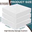 Frienda 3 Pack 4 x 20 x 20 Inch Upholstery High Density Foam Cushion Replacement Square Cut to Size Foam Couch for Chair Couches Padding Shipping Packing DIY Cosplay Projects