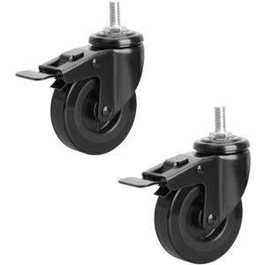 Locking Caster Wheels for Pit Boss, Louisiana Grill, 74064 Wheels Replacement for Pit Boss Pro Series 1100-PS1 1600, Navigator 850 1150, Austin XL, Rec Tec & Others Pellet Grills, 2 Pack