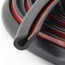 Edge Trim-Rubber U Channel Length with self-Adhesive Design for car Doors, Table Corners, etc (19.7FEET, Black)