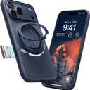 TORRAS for iPhone 17 Pro Case 360 Magnetic Durable Stand O3 Fitness Series, [Fit for MagSafe] [360 Rotating Kickstand] 4X Mil-Grade Shockproof, Camera Control Button, Slim, Translucent Deep Blue