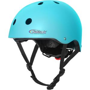 Nattork Kids Helmet Protective Gear, Removable Liner for Multi-Sports Skateboard, Skates, Bike, Scooter Age 4-12 Kids Youth Adults (Small (18.11'' - 19.69'' / 46cm - 50cm), Teal)