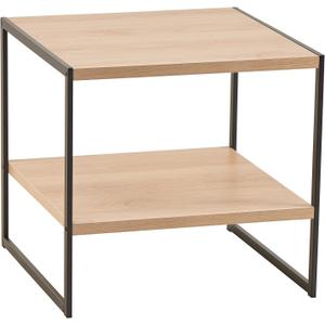 ClosetMaid 1310 2- Tier Square Wood Side Table with Storage Shelf, Natural