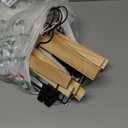 Nature Smile Deluxe Wooden Pants Hangers,Solid Rubber Wood Jeans Skirt Hanger with Black Adjustable Clips and Rotatable Hook Pack of 10 (Natural Varnished)