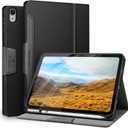 Antbox Case for iPad (A16) 11th Generation 11'' 2025/iPad 10th Generation 10.9'' 2022 with Built-in Pencil Holder Auto Sleep/Wake Function PU Leather Smart Cover (Black)