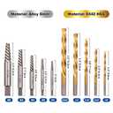 Toolwiz Easy Out Screw Extractor Set  14PCS Broken Bolt Extractor Kit with HSS Left Handed Drill Bits for Removing Stripped Screws, Broken Bolts, Damaged Nuts Easy Out Set with Canvas Bag