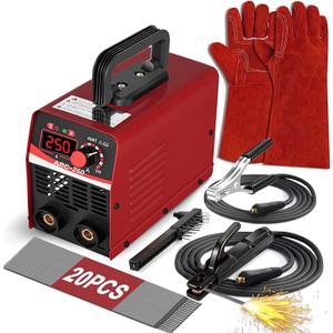 Welder 250A 20PCS Welding Rods 16 Inches Gloves Welding Machine, Super MINI Portable Hammer Stick Welder, IGBT Inverter Welder Machine 110V, Beginner Hobbyists Home Repairs DIY Projects