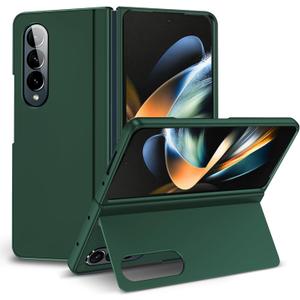 YQODSZ for Samsung Galaxy Z Fold 4 Case [Hidden Magnetic Kickstand], Z Fold 4 5g Kickstand Phone Case Slim Hard PC Bumper Shockproof Support Wireless Charging Z Fold4 5g Stand Case Green