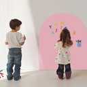 Magnetic Arch Wall Decal, Chalkboard Magnetic Contact Paper for Kids Drawing Learning for Playroom, Home, School (40" x 32",Pink)