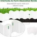 20 Pcs Garden Edging Borders, 10.5ft Plastic Landscape Borders, 5.3 in Tall Interlocking Decorative Gardens Fences Edging, Flexible Lawn Edging Flower Bed Border, for DIY Patio Walkway Yard (White)