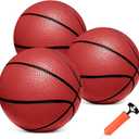 Iyoyo Mini Basketballs,3 Pack 6" Inch Small Basketball Set with Pump Over The Door Mini Hoop Basketball Replacement Toy for Toddlers,Kids,Teenagers for Pool,Indoors,Outdoors (Red)