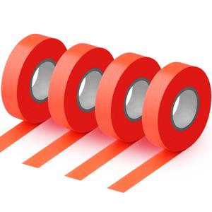 GUFJUCH 800FT Orange Flagging Tape, Non-Adhesive Survey Tape, for Marking Tree, Hunting Trail, Boundaries and Hazardous Areas, Surveyors Tapes Plastic Neon Ribbon 4 Rolls 0.78'' X 200