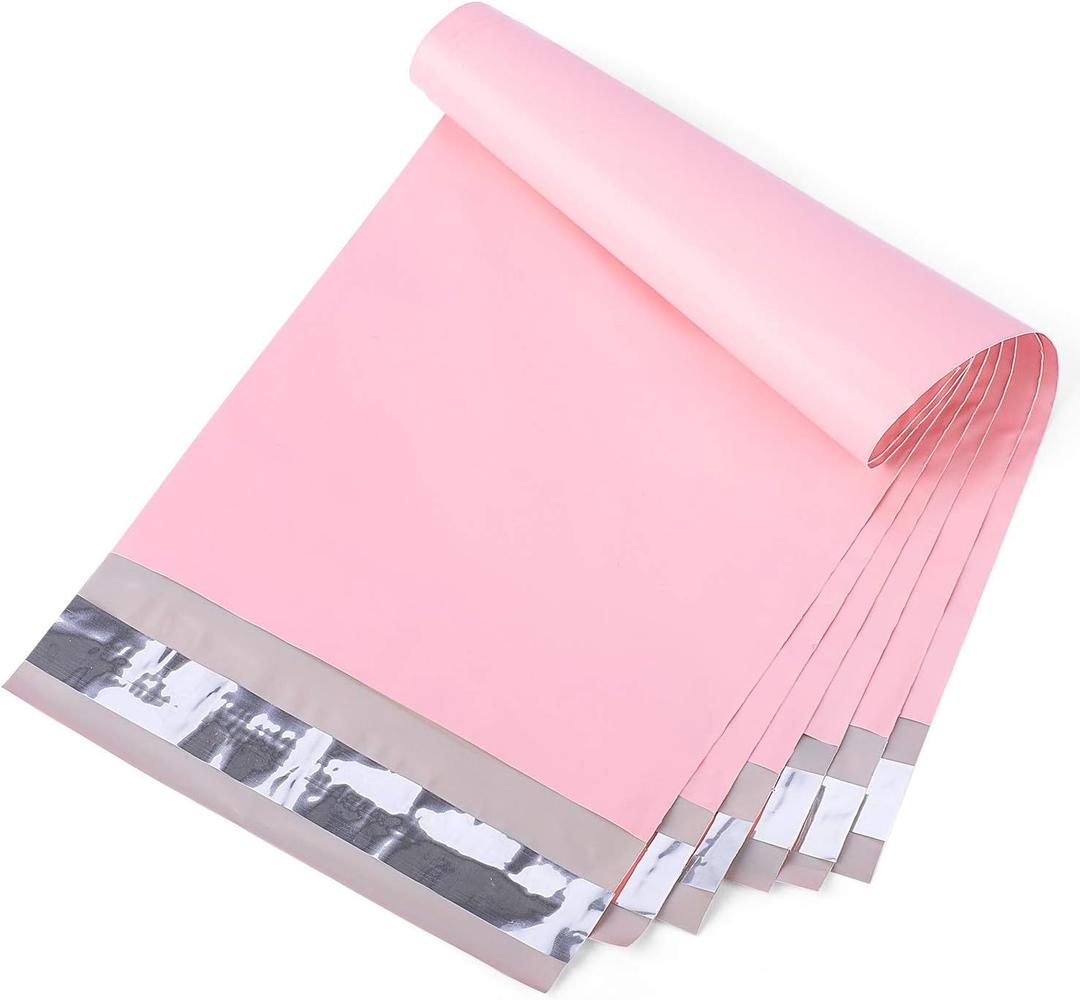 Metronic Poly Mailers 6x9 - 200 Pack, Strong Adhesive Envelopes for Clothing, Waterproof Poly Bags for Shipping, Light Pink
