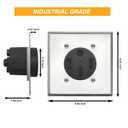 2 x Nema 14-50 Outlet with Square Wall Plate, 50 Amp 125/250 Volt Receptacle, Flush Mounting Receptacle for RV Oven Range and Stove Outlet, 3-Pole 4-Wire, Nema 14-50r Receptacle with Plate