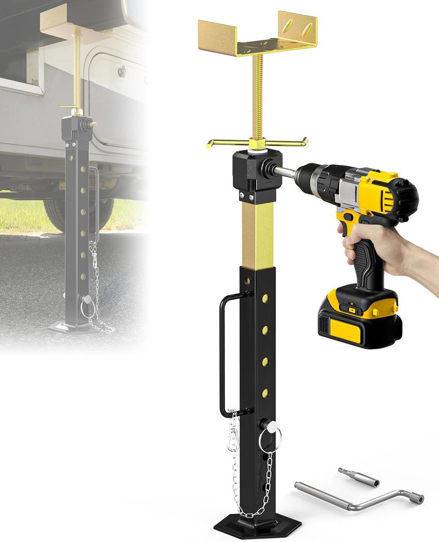 New Upgraded RV Slide Out Supports Stabilizer Jacks, 1 Pack [Allow Drill Adjust] 16" to 36" Adjustable Slide Out Support Jacks, Camper and Travel Slide Out Stabilizer Jacks, Supports Up to 5,000 lbs