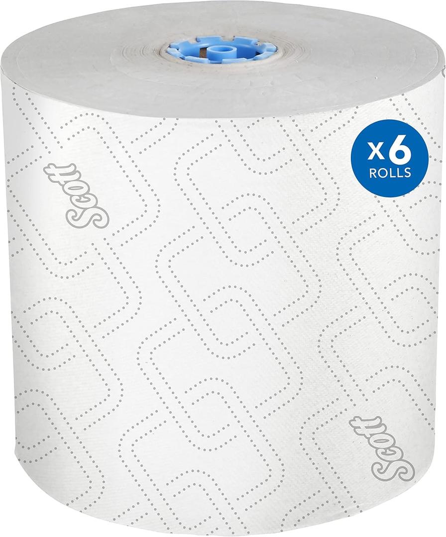 Scott Professional Pro High-Capacity Hard Roll Paper Towels, Bulk (53925), Hardwound, Elevated Design, Absorbency Pockets, for ScottBrand Blue Core Dispensers (6 Rolls at 700' Each, 4,200'/Case)