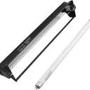 Aiicioo T5 UVB Lighting Combo Kit - 12" Light Fixture Desert 10.0 Terrarium Hood Light Fixture & High Output T5 HO UVB Bulb for Reptiles Chameleon Gecko (watts, 8)
