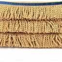 Bullion Fringe Trim and Embellishments 5/10 Yard X 2.5 Inches Fabric Trims Sewing DIY Decoration for Clothes Gold Hebrew Fringes with Blue Ribbon