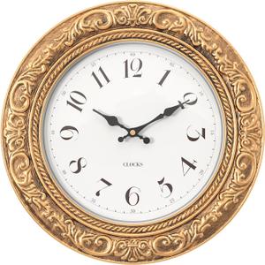 Menterry European Vintage Decorative Wall Clock, 12" Antique Gold Style, Battery Operated Wall Clocks for Kitchen, Bedroom, Farmhouse, Bathroom, Offices