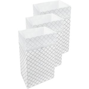 Clean Cubes 30 Gallon Disposable Pop-Up Trash Cans (3-Pack) with Fitted Bags Foldable Garbage & Recycling Bins for Parties, Events & Kitchen (Trellis, 30" H x 14" W x 17" D)