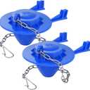 2-Pack 2" Toilet Flapper Replacement Kit - Universal Toilet Tank Flapper with Stainless Steel Chains for American Standard/Kohler/Toto/Gerber. Toilet Stopper Flapper. Toilet Flapper 2 Inch Rubber