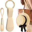 Fikoksol Magnetic Hat Clip for Travel on Bag, Silicone Hat Holder for Tote Beach Bag, Hand Free Strong Magnet Purse Hook Cowboy Hat Hanger Carrier for Travel Vacation Essentials Accessories (1Pc Light Khaki)