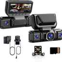 4 Channel Dash Cam Front & Rear for Cars with Radar,2K FHD & WDR Night | Dash Cam Include Free ODBII Hardwire 24/7 Parking Surveillance,360° Camera with WiFi,Loop Record,WDR Night