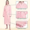 PAVILIA Womens Robe Fleece Plush Soft, Fluffy Fuzzy Cozy Warm Bathrobe, Shower Spa House Long Robe for Women (Pink, S)