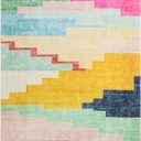 TOWN & COUNTRY PLAY Nara Southwest Pop Kid's Washable Area Rug, Soft & Plush, Safe Non-Slip Backing, Bedroom Rug, Dorm Decor, Playroom & Classroom Rugs, Pink/Multi, 7'10"x10'2"