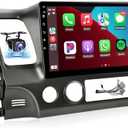 Leadfan Car Stereo for Honda Civic 2006 2007 2008 2009 2010 2011 Radio Compatible with Wireless Apple Carplay Android Auto 10.1'' Touchscreen GPS Navigation Bluetooth WiFi Backup Camera SWC (2+32G)