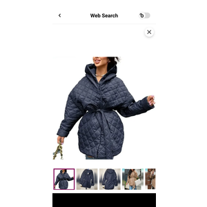 BTFBM Women Button Down Quilted Jacket Coat 2023 Fall Winter Fashion Belt Pockets Removable Padded Hood Puffer Outerwear S Navy